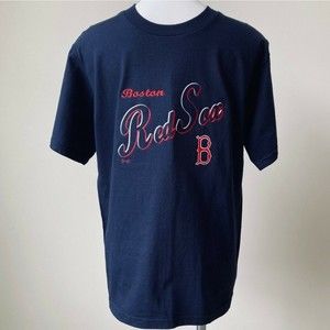 Boston Red Sox Tee Shirt Men Medium Dark Blue Embroidered Lee Sport